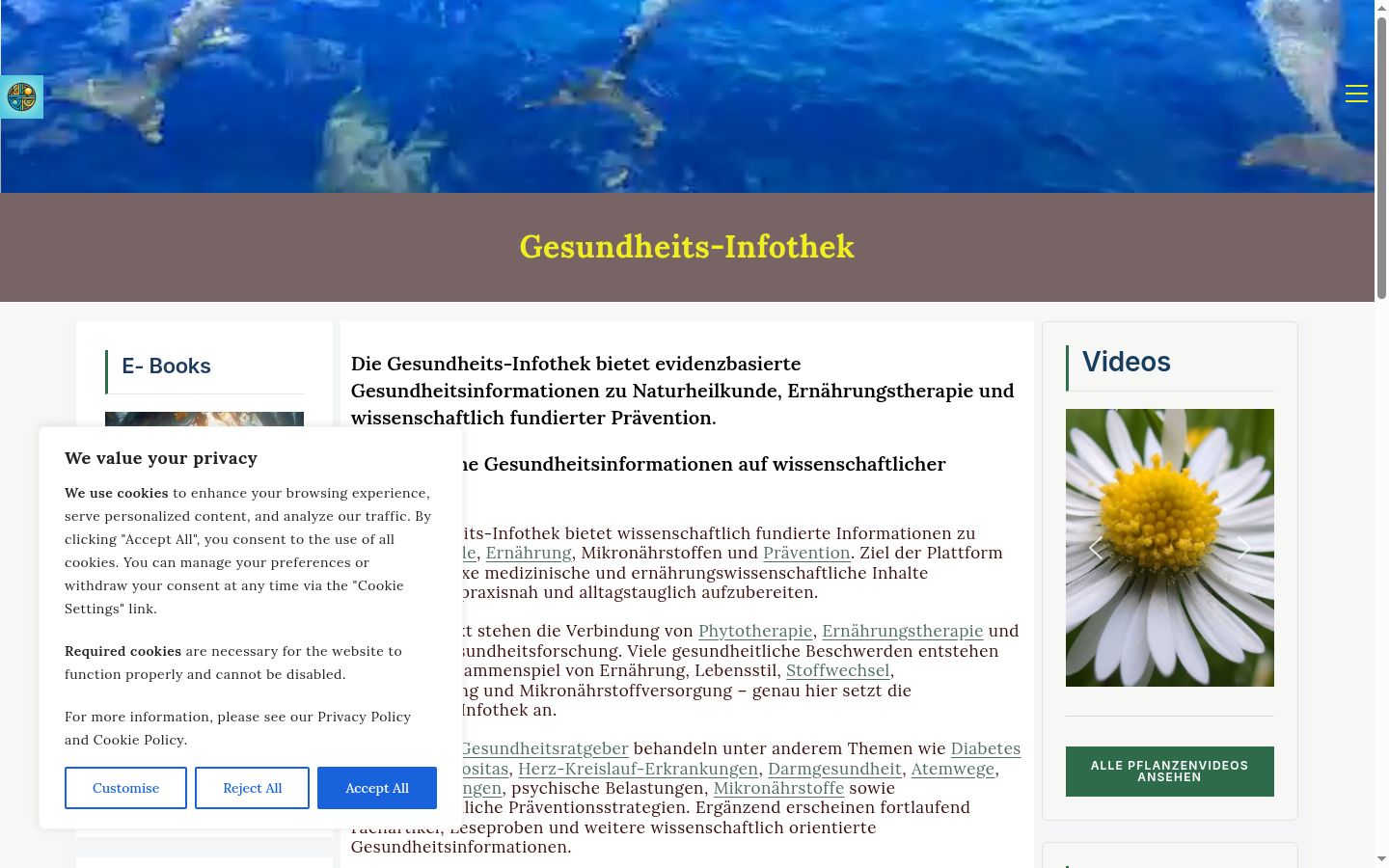 Screenshot del banner di consenso mostrato prima di qualsiasi interazione