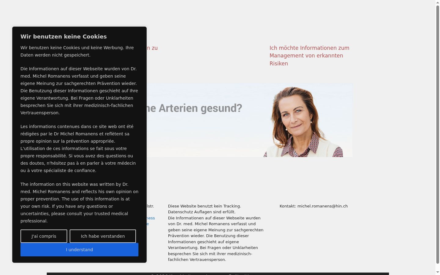 Screenshot del banner di consenso mostrato prima di qualsiasi interazione