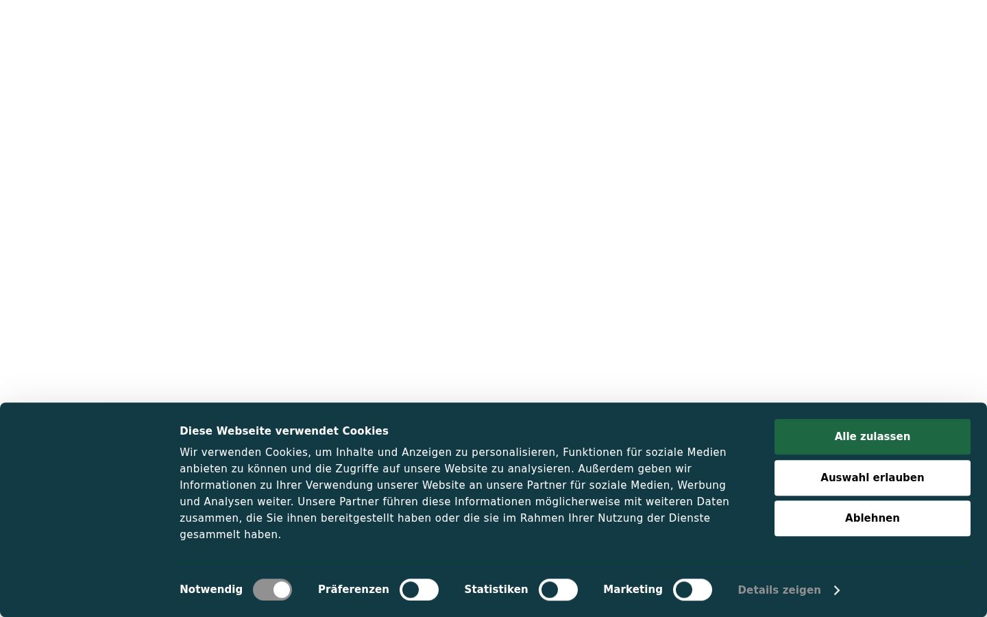Screenshot of the consent banner shown before any interaction