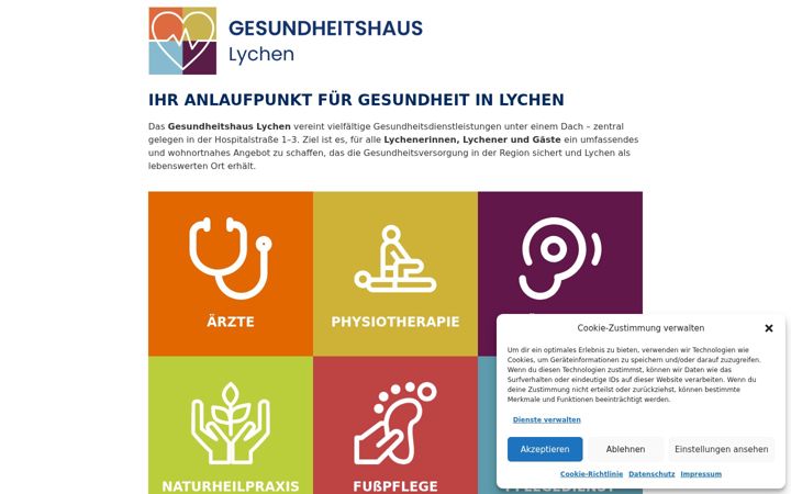 Screenshot of gesundheitshaus-lychen.de