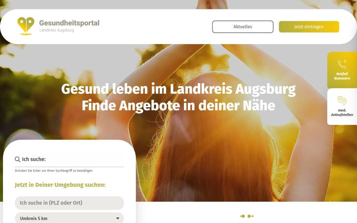 Screenshot of gesundheitsportal-landkreis-augsburg.de