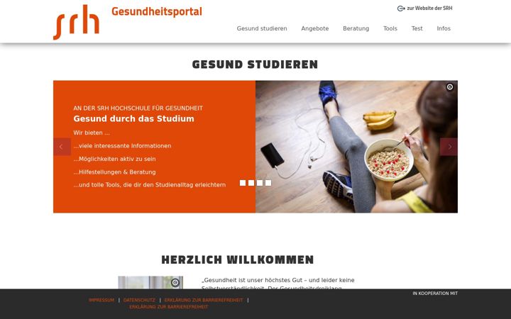 Screenshot of gesundheitsportal-srh-hfg.de