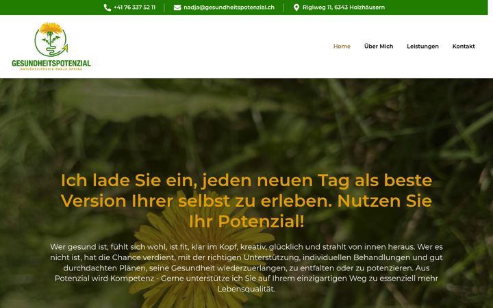 Screenshot of gesundheitspotenzial.ch
