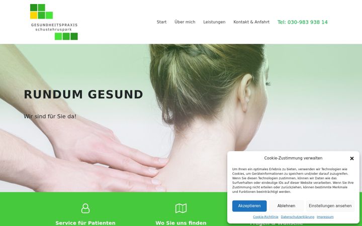Screenshot of gesundheitspraxis-schustehruspark.de