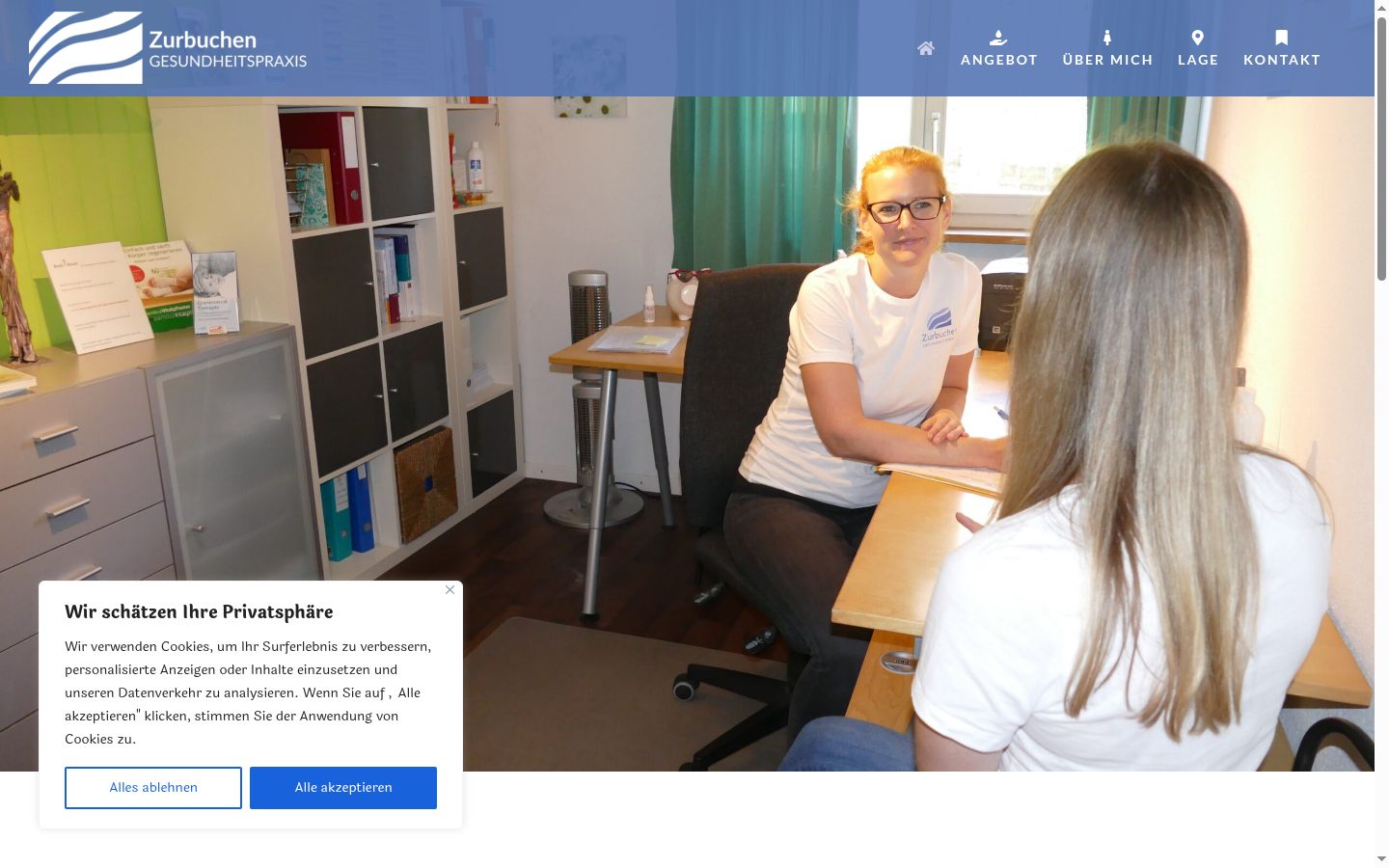 Screenshot of the consent banner shown before any interaction