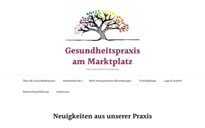 Screenshot of gesundheitspraxisammarktplatz.de