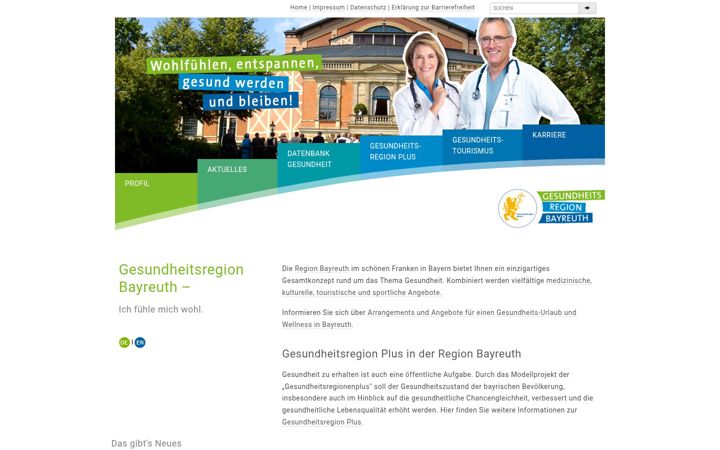 Screenshot of gesundheitsregion-bayreuth.de