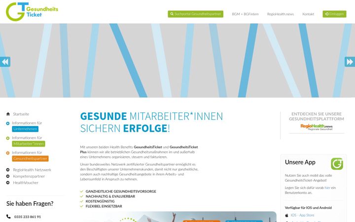 Screenshot of gesundheitsticket.de