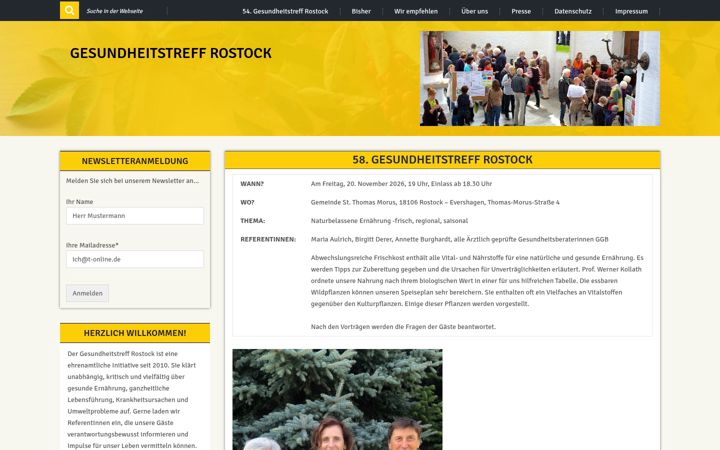 Screenshot of gesundheitstreff-rostock.de