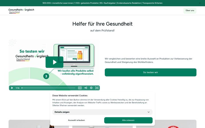 Screenshot of gesundheitsvergleich-deutschland.de