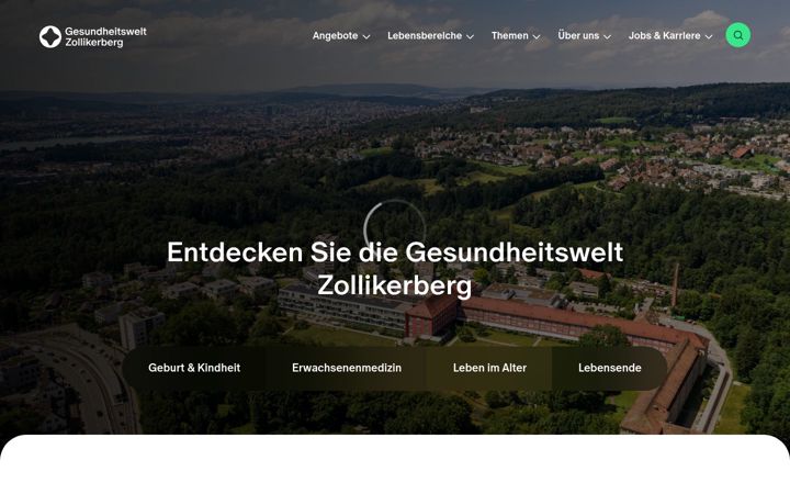 Skærmbillede af gesundheitswelt-zollikerberg.ch