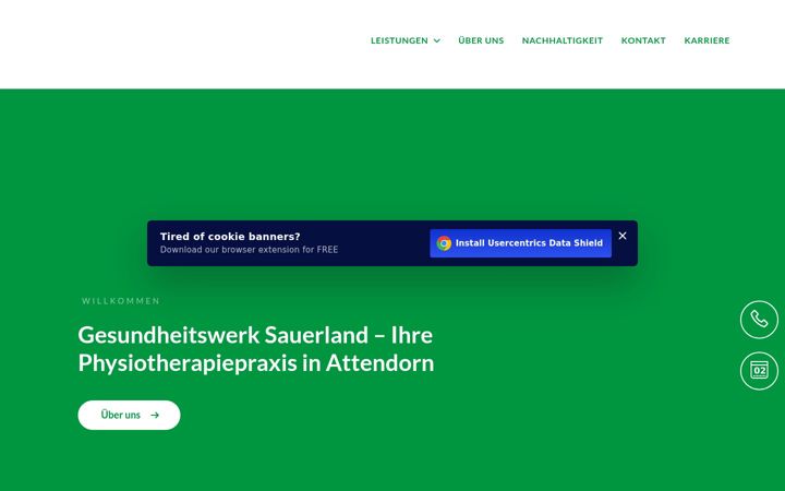 Screenshot stránky gesundheitswerk-sauerland.de