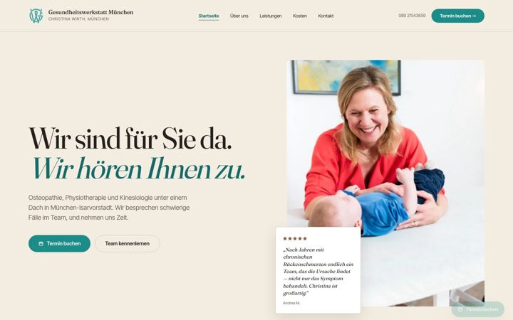 Screenshot of gesundheitswerkstattmuenchen.de