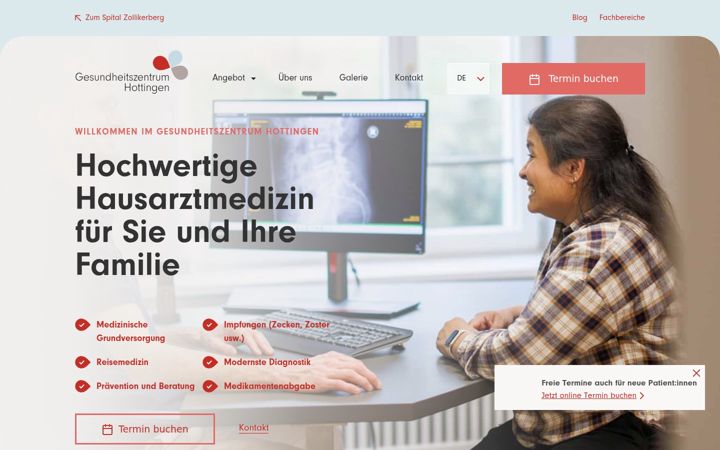 Screenshot of gesundheitszentrum-hottingen.ch