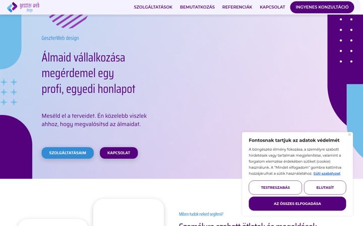 Screenshot of geszterweb.hu