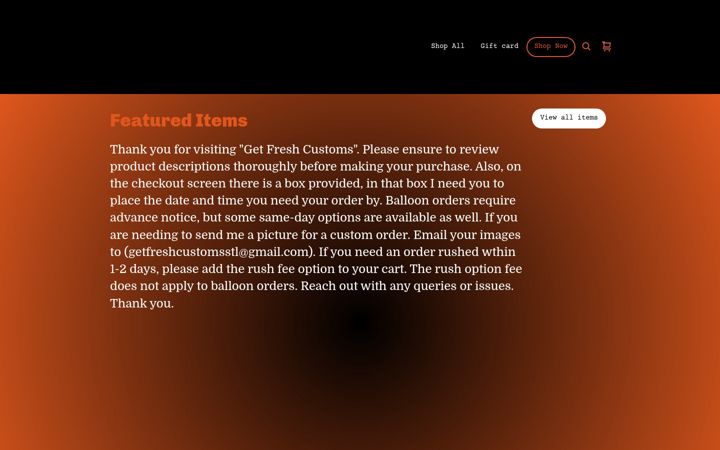 Screenshot of get-fresh-customs.com
