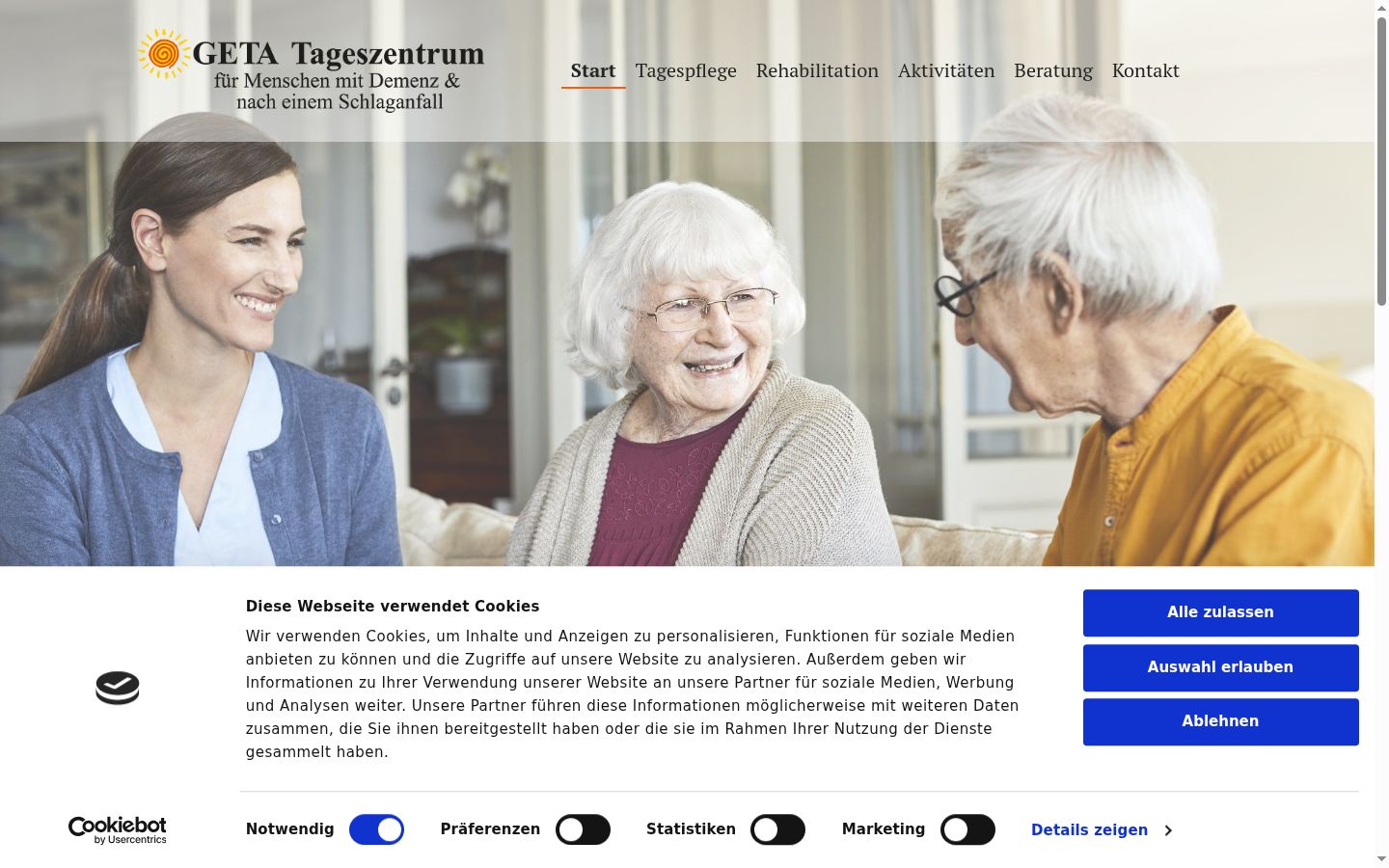 Screenshot of the consent banner shown before any interaction