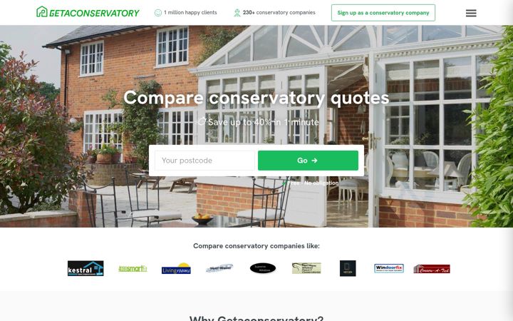 Screenshot of getaconservatory.co.uk