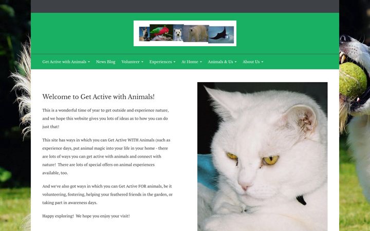 Screenshot of getactivewithanimals.com