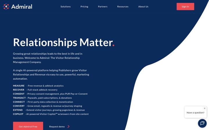Screenshot ta' getadmiral.com