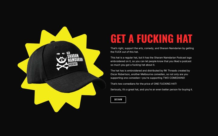 Skjámynd af getafuckinghat.com
