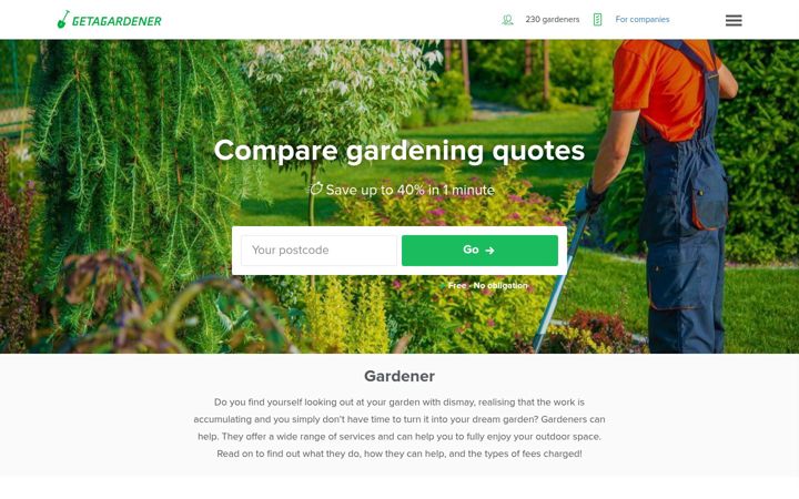 Screenshot of getagardener.co.uk