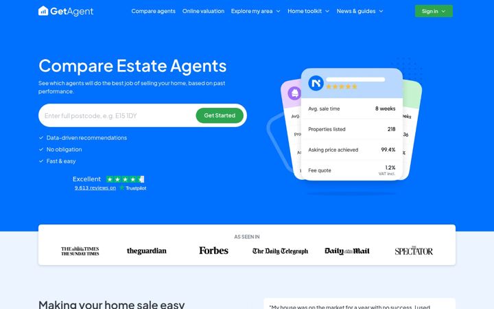 Screenshot of getagent.co.uk