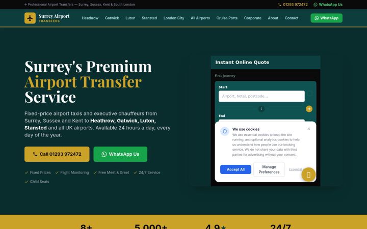 Screenshot of getairporttaxis.com