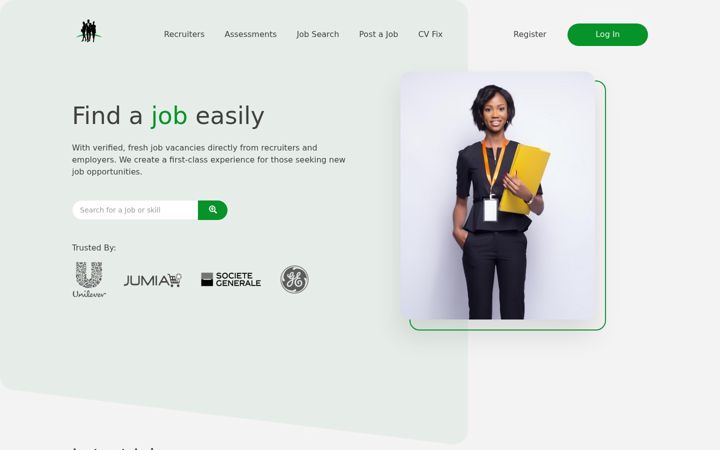 Screenshot of getajobgh.com