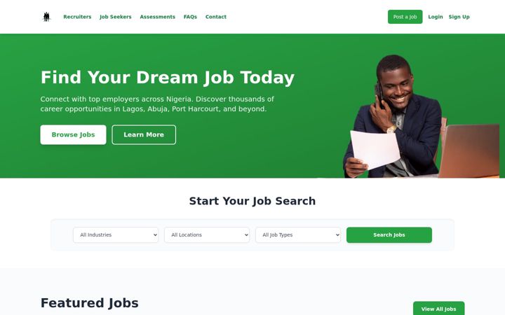 Screenshot of getajobng.com