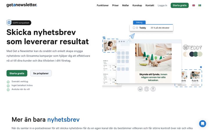 Screenshot of getanewsletter.com