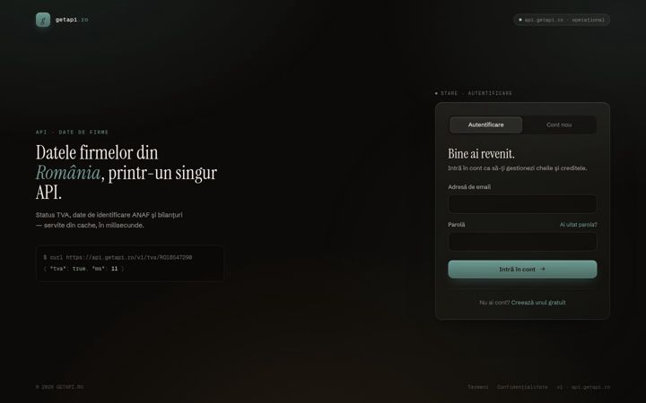 Screenshot of getapi.ro