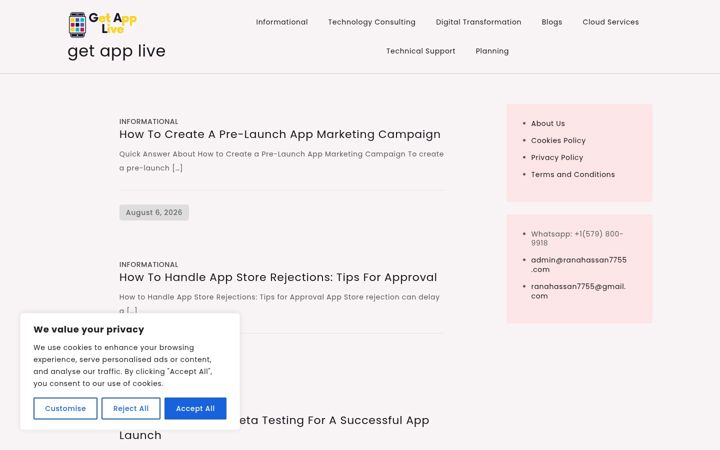 Screenshot of getapplive.com