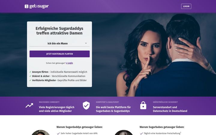 Screenshot of getasugar.de