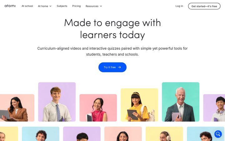 Screenshot of getatomi.com