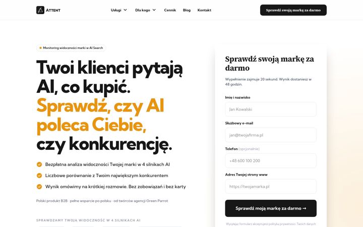 Screenshot of getattent.com
