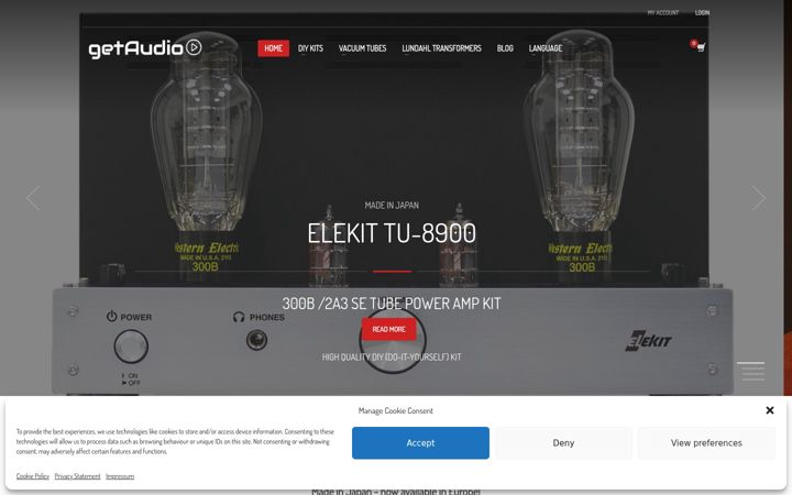 Screenshot of getaudio.eu