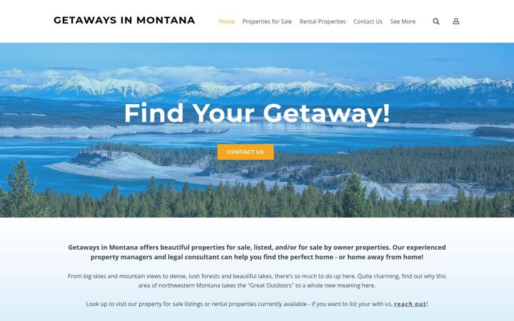 Snímek obrazovky getaways-in-montana.com