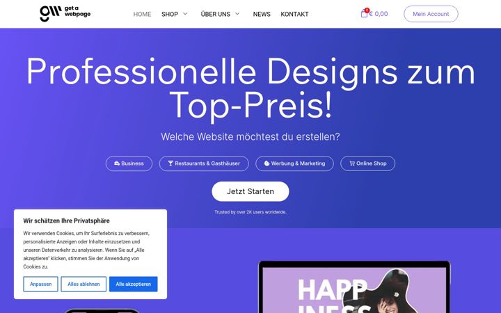 Screenshot of getawebpage.com