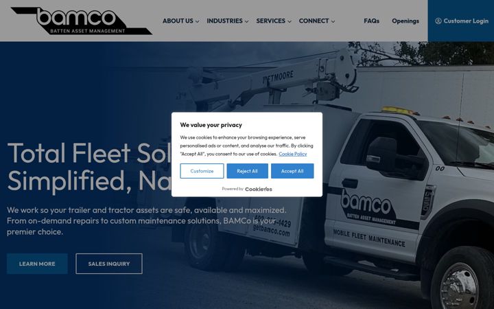 Screenshot of getbamco.com