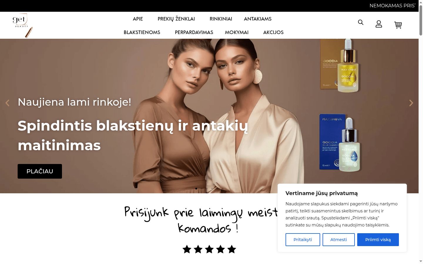 Snímek obrazovky baneru souhlasu zobrazeného před jakoukoli interakcí