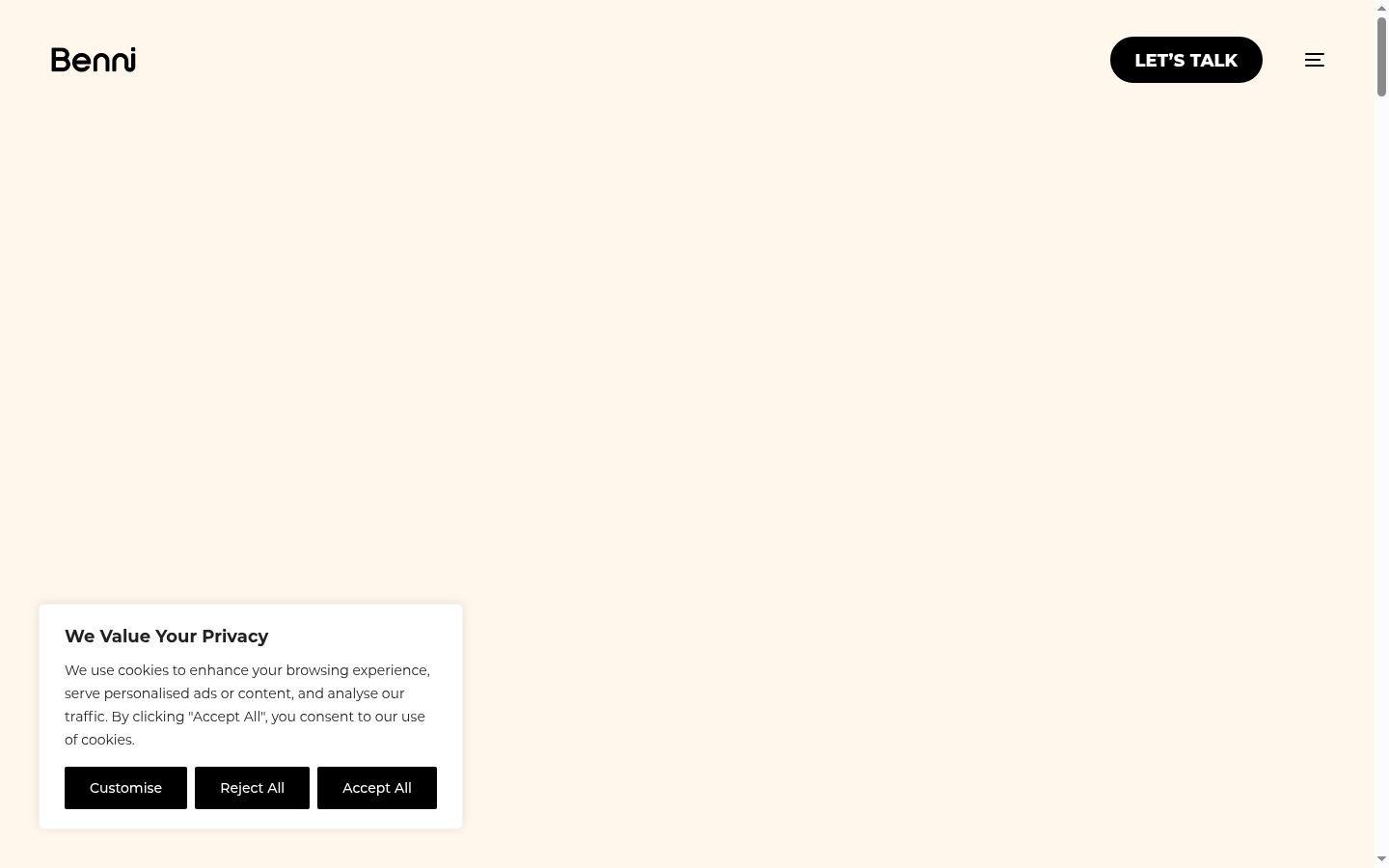 Screenshot του banner συγκατάθεσης που εμφανίστηκε πριν από οποιαδήποτε αλληλεπίδραση