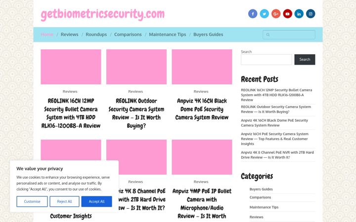Screenshot of getbiometricsecurity.com