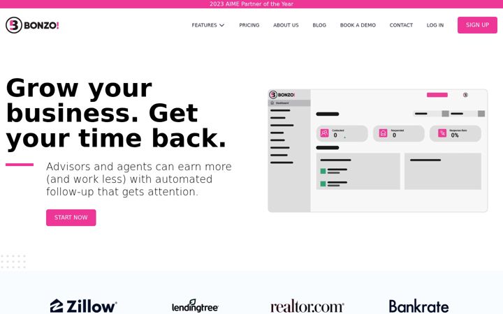 Screenshot of getbonzo.com