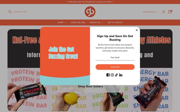 Screenshot of getbuzzing.ie