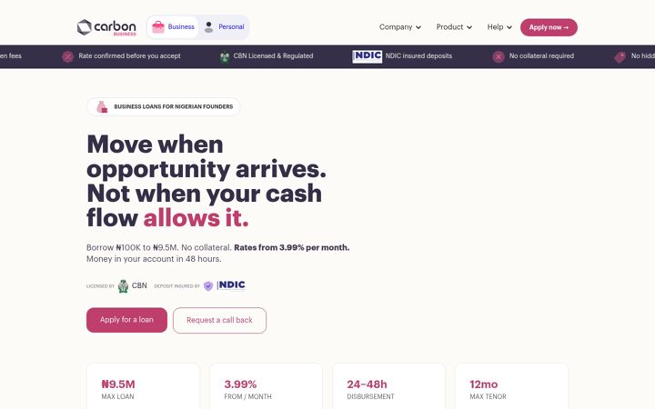 Screenshot of getcarbon.co