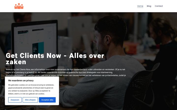 Screenshot of getclientsnow.nl
