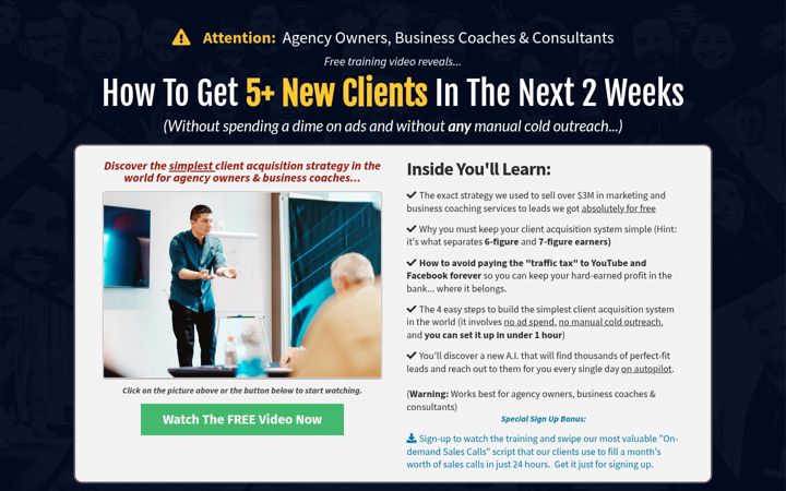 Screenshot of getclientsonfb.com