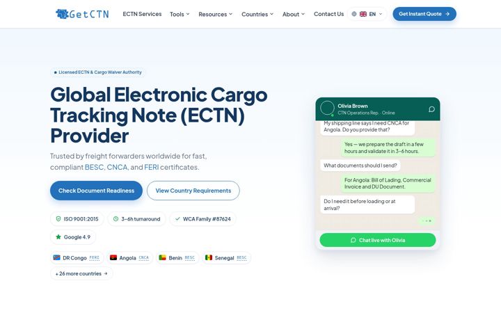 Screenshot of getctn.com