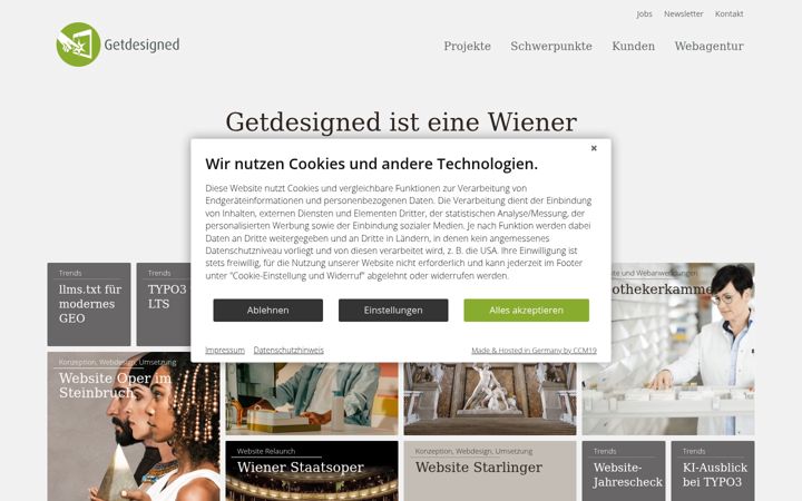 Screenshot of getdesigned.at